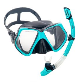 סט משקפת צלילה ושנורקל AquaDive Pro - ירוק