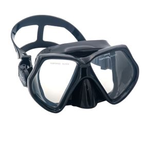 סט משקפת צלילה ושנורקל AquaDive Pro - שחור