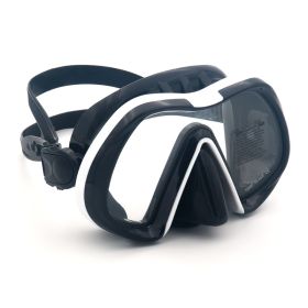 מסכת צלילה עדשה אחת BlackVision - שחור/לבן